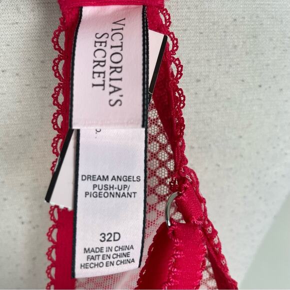 Victoria Secret Red Lace Underwire Bra 32D NWT - Picture 4 of 6